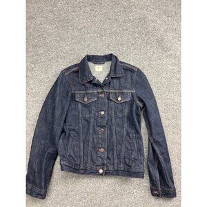 Gap 1969 Denim Jacket Womens XS Blue Dark Wash Button Front‎ Pockets Trucker